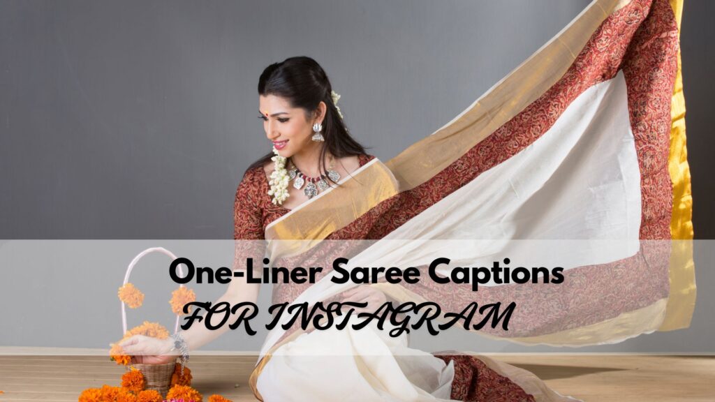 One Line Saree Captions